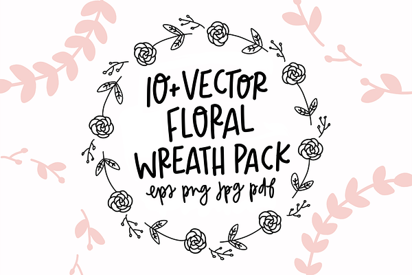 Hand-Drawn Vector Floral Wreath Pack