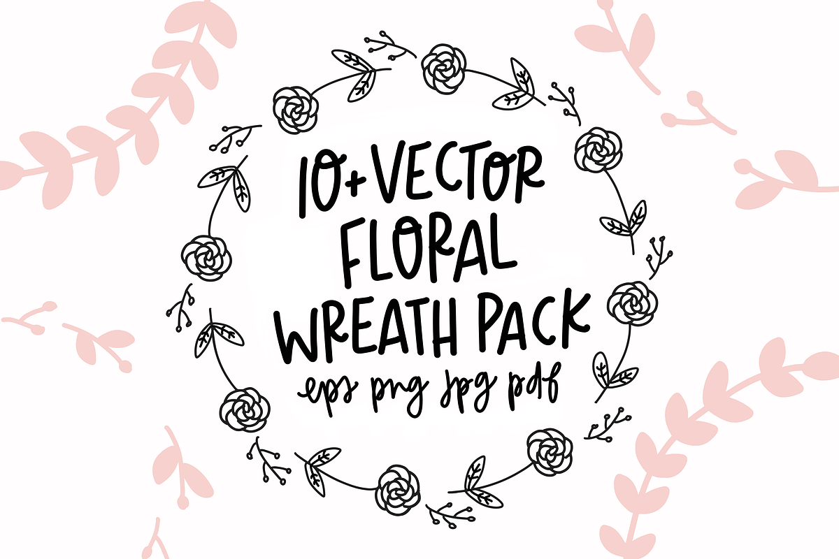 Hand-Drawn Vector Floral Wreath Pack in Illustrations - product preview 8