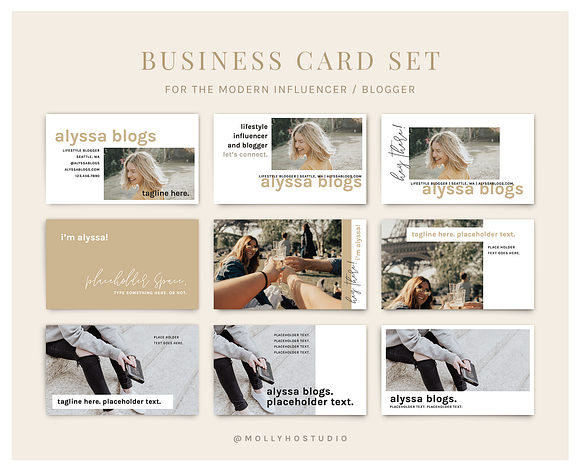 Blogger Media Kit & Biz Cards Kit in Business Card Templates - product preview 2