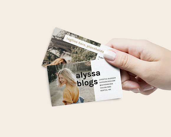 Blogger Media Kit & Biz Cards Kit in Business Card Templates - product preview 3