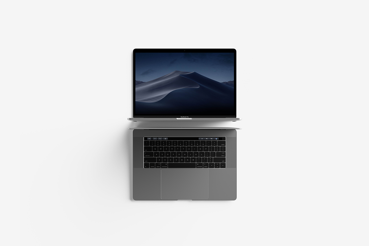Modern Top View MacBook Pro Mockup in Mobile & Web Mockups - product preview 8