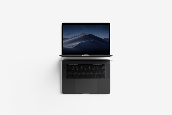 Modern Top View MacBook Pro Mockup in Mobile & Web Mockups - product preview 1