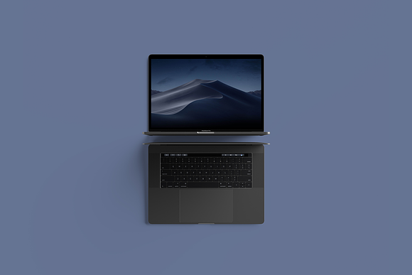Modern Top View MacBook Pro Mockup in Mobile & Web Mockups - product preview 2