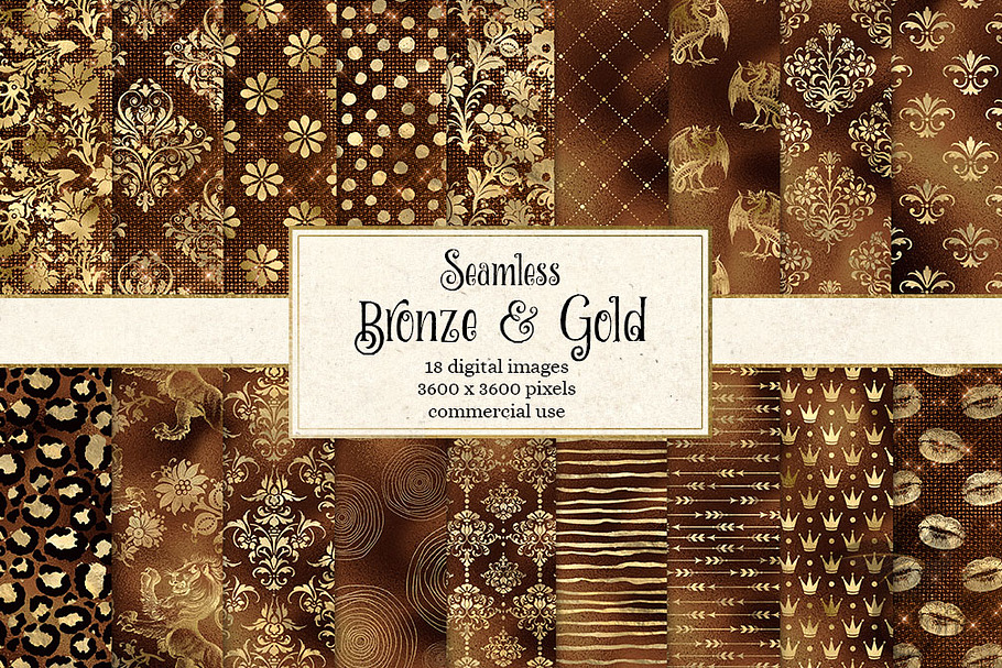 Bronze and Gold Digital Paper