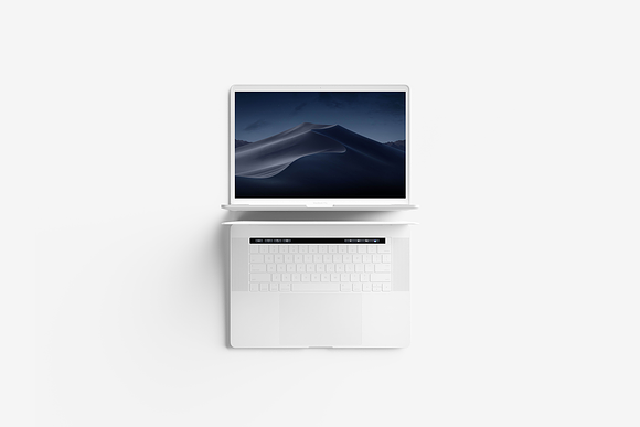 Modern Top View MacBook Pro Mockup in Mobile & Web Mockups - product preview 6