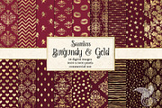 Burgundy and Gold Digital Paper