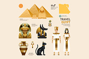 Egypt Flat Icons Design Travel.