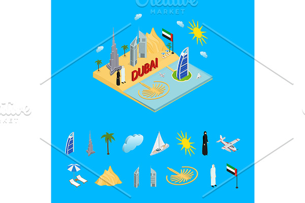 Dubai UAE Travel and Tourism Concept