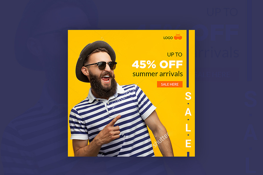 Summer Off Arrival Instagram Banner in Instagram Templates - product preview 8