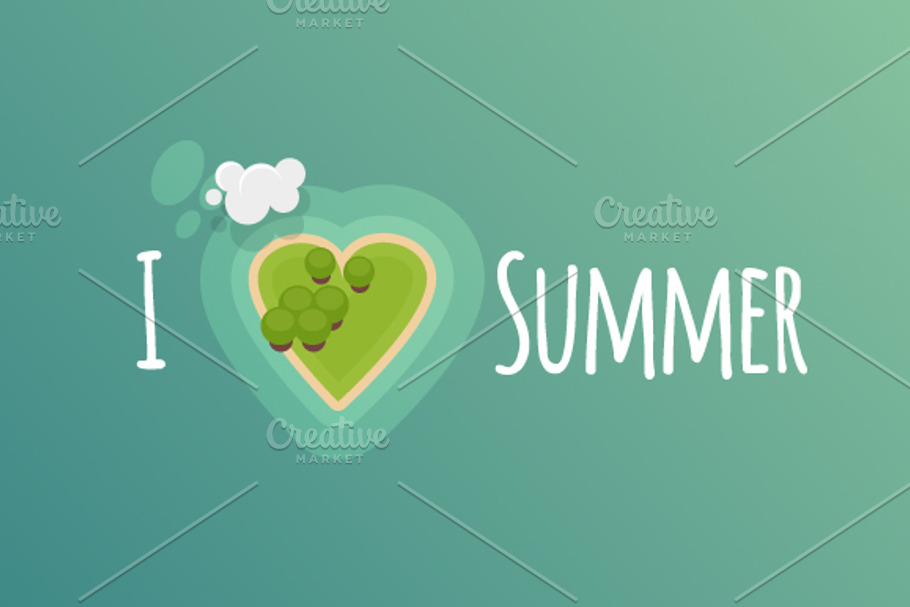 Island illustration: I love summer