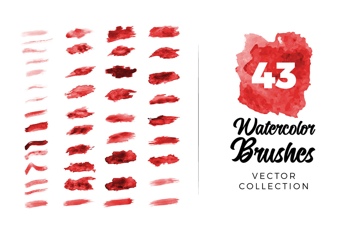 44 Watercolor Brush Mega Collection in Add-Ons - product preview 8