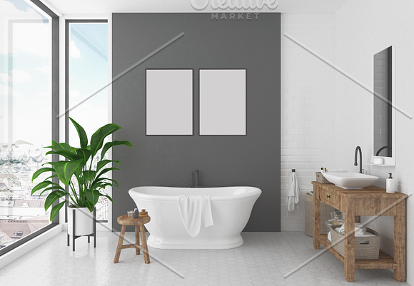 Bathroom mockup interior background in Print Mockups - product preview 3