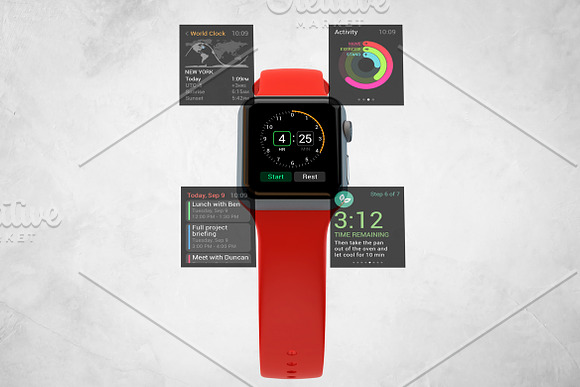 Apple Watch Mockup V.3 in Mobile & Web Mockups - product preview 1