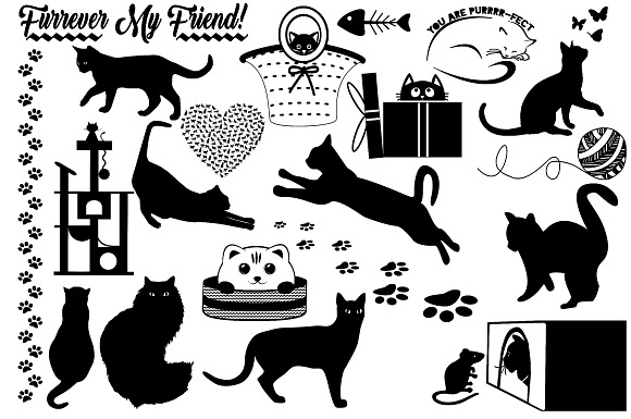 Cat Silhouettes AI EPS PNG in Illustrations - product preview 3