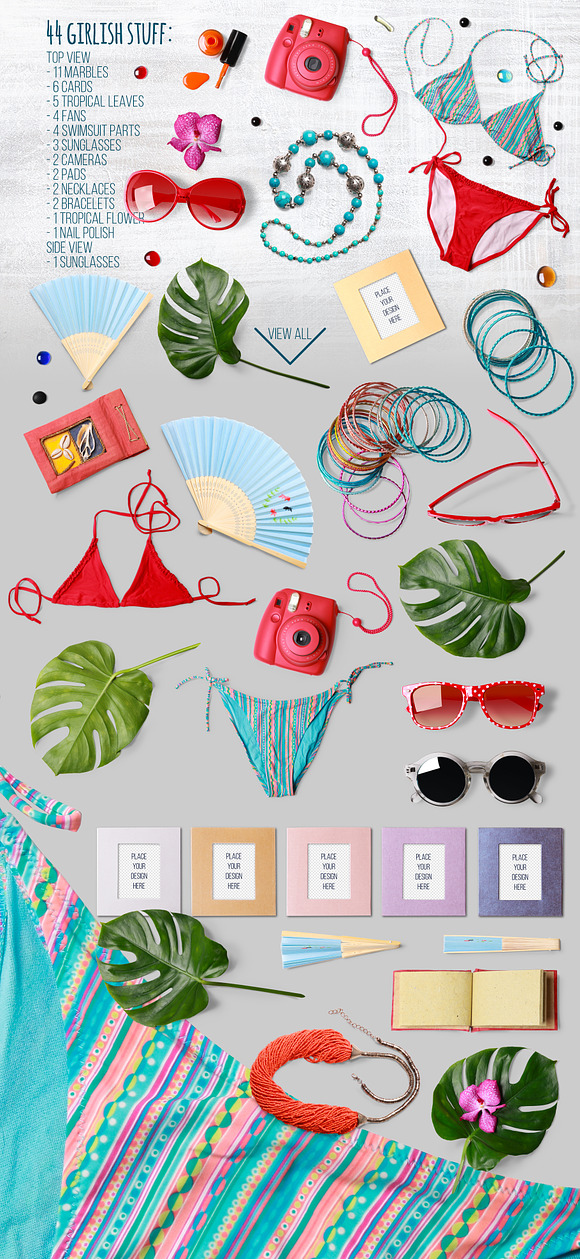199 isolated summer items (moveable) in Scene Creator Mockups - product preview 7
