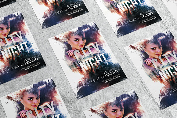 Girl City Night  in Flyer Templates - product preview 4