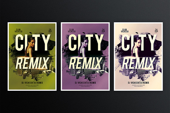 Black City Remix in Flyer Templates - product preview 1