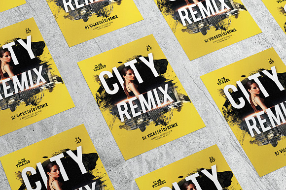 Black City Remix in Flyer Templates - product preview 3