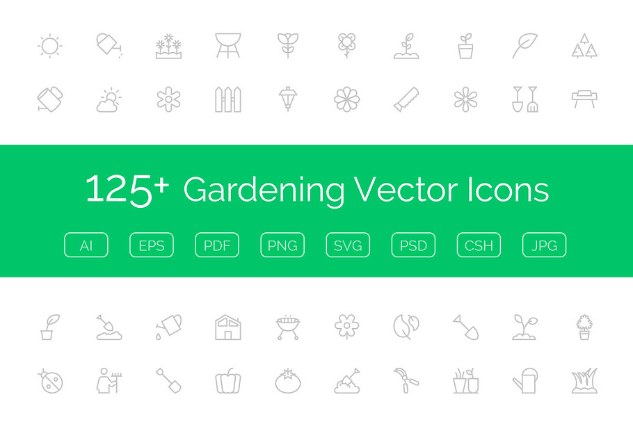 125+ Gardening Vector Icons in Graphics - product preview 8