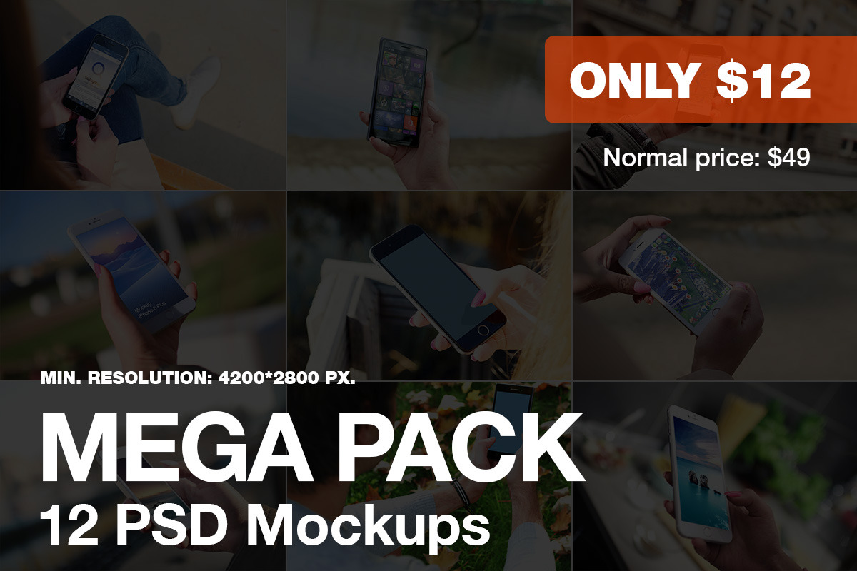 12 PSD Mockups of Mobile phones in Mobile & Web Mockups - product preview 8