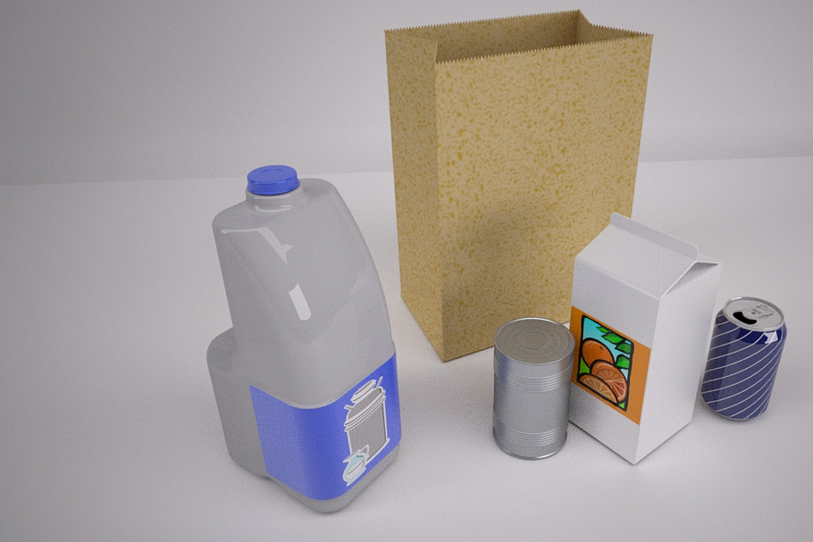 Groceries, cans, cartons, & Bottle in Objects - product preview 8