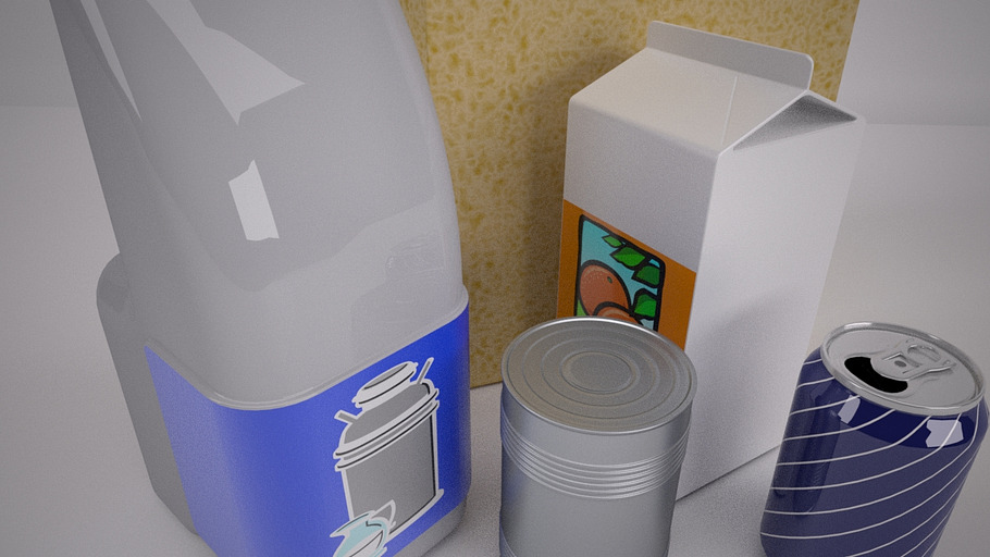 Groceries, cans, cartons, & Bottle in Objects - product preview 1