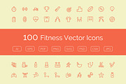 100 Fitness Vector Icons