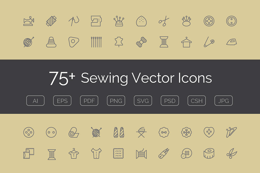 75+ Sewing Vector Icons in Graphics - product preview 8