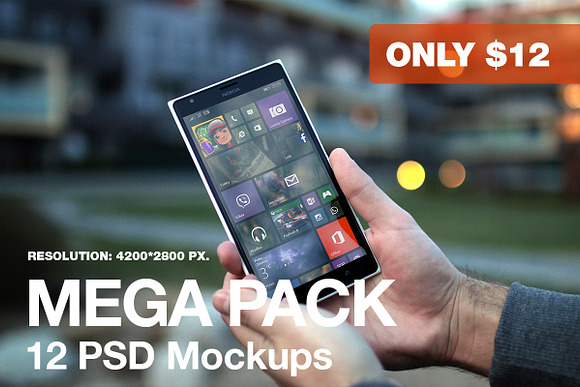 12 PSD Mockups of Mobile phones in Mobile & Web Mockups - product preview 3