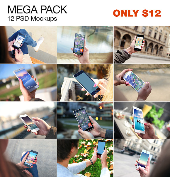 12 PSD Mockups of Mobile phones in Mobile & Web Mockups - product preview 4