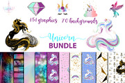Unicorn BUNDLE graphics + background