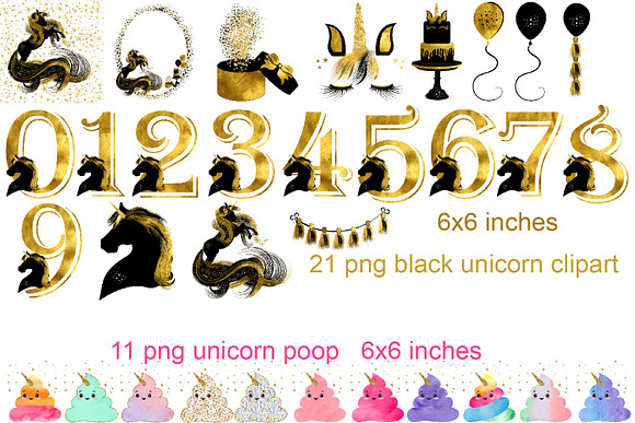 Unicorn BUNDLE graphics + background in Illustrations - product preview 1