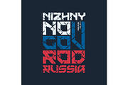 Nizhny Novgorod Russia styled vector t-shirt and apparel design,