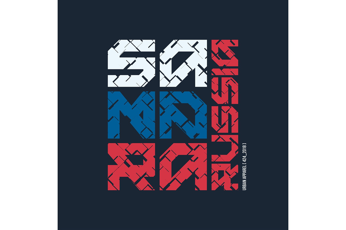 Samara Russia styled vector t-shirt and apparel design, typograp in Illustrations - product preview 8
