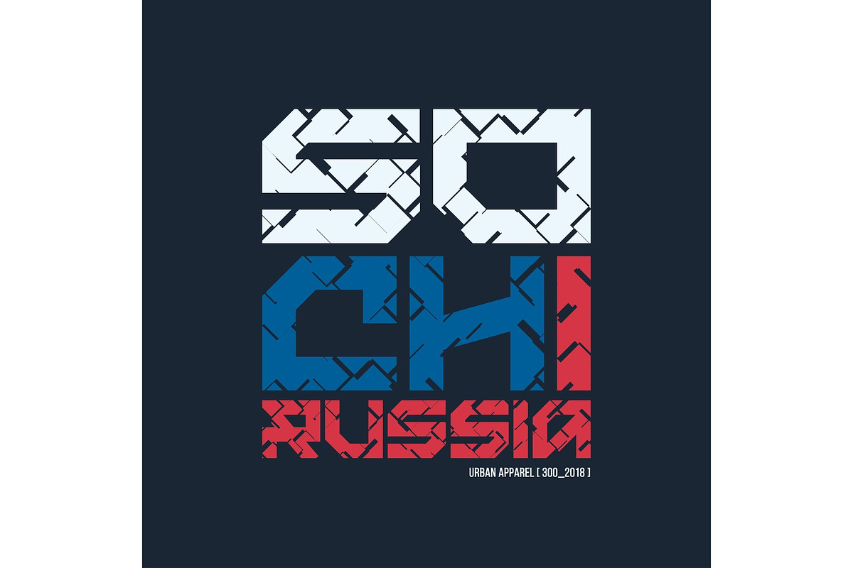 Sochi Russia styled vector t-shirt and apparel design, typograph in Illustrations - product preview 8
