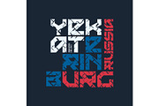Yekaterinburg Russia styled vector t-shirt and apparel design, t