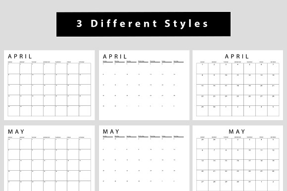 2019 Calendar Templates in Templates - product preview 1