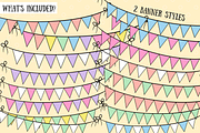 Pastel Rainbow Bunting Banners
