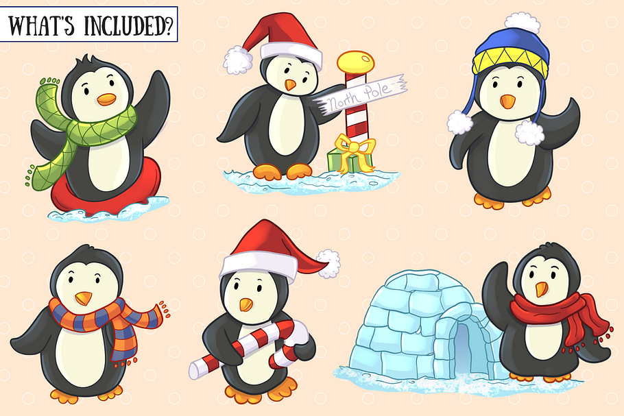 Winter Penguins Collection in Illustrations - product preview 8