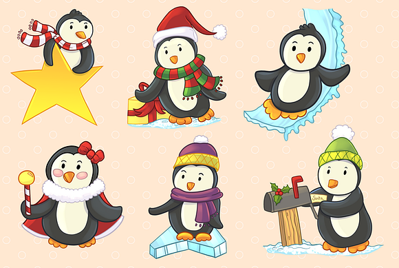 Winter Penguins Collection in Illustrations - product preview 1