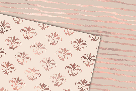 Rose Gold and Ivory Digital Paper in Patterns - product preview 1