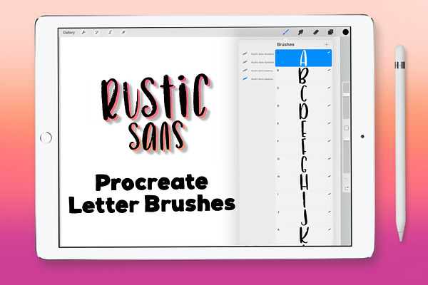 Rustic Sans Procreate Letter Brushes