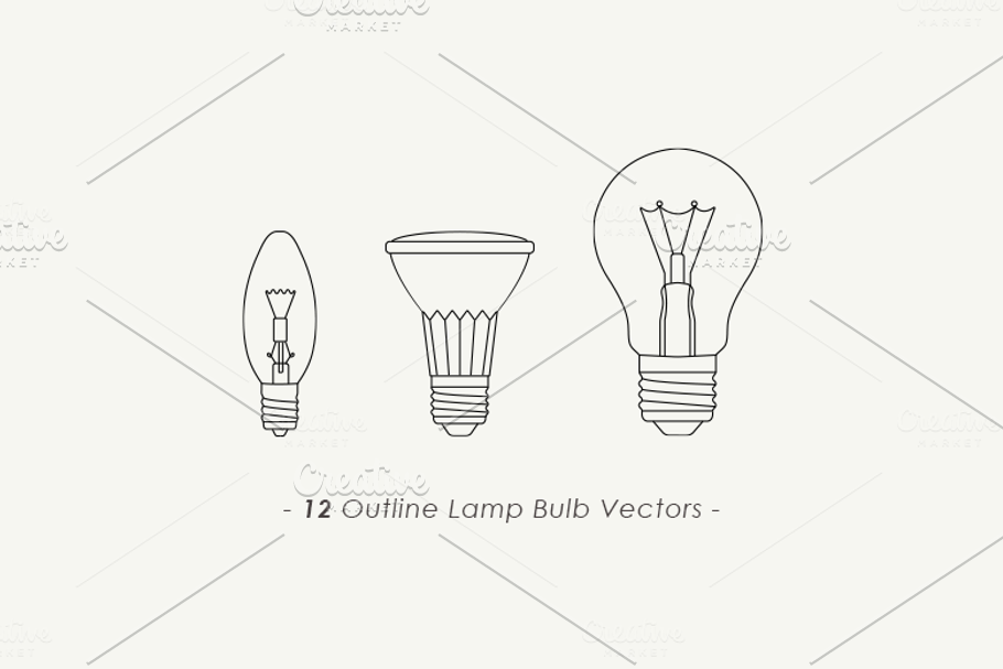 Outline Lamp Bulb Vectors