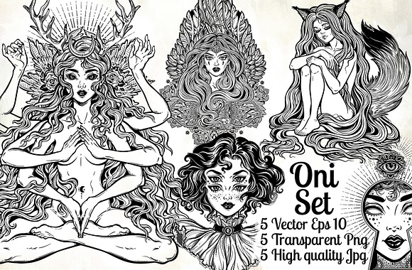 Oni Mini Set in Illustrations - product preview 2