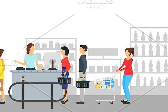 Store Counter Desk Banner Card  in Illustrations - product preview 1