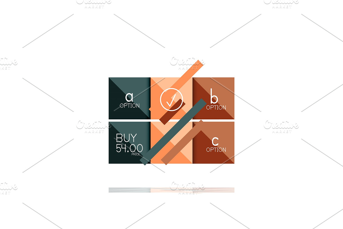 Square option infographic banner. Data and information visualization, geometric design in Illustrations - product preview 8