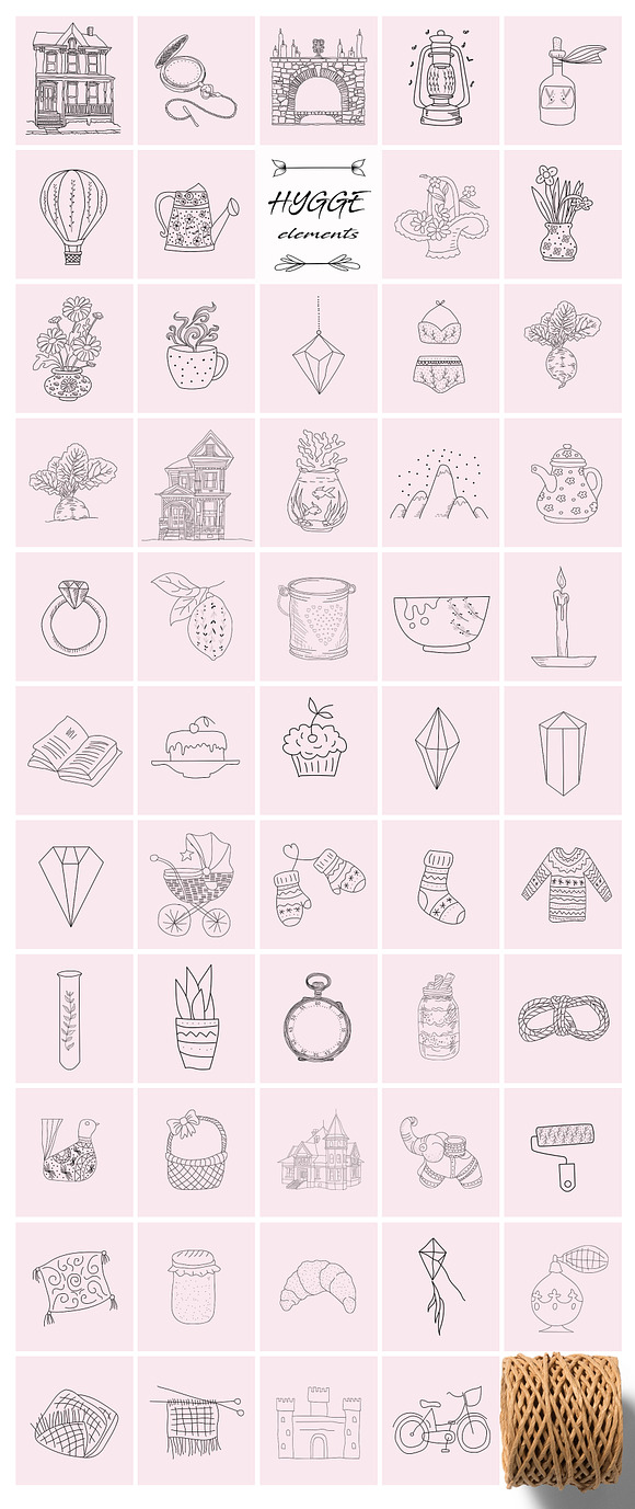 Hygge Clipart Collection in Illustrations - product preview 6
