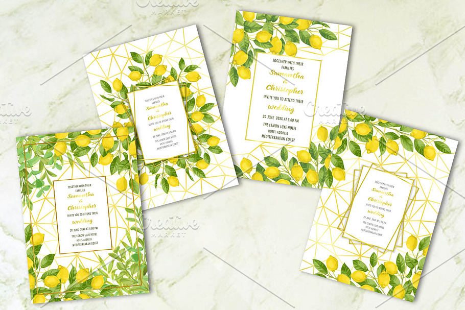Lemon Template Set in Print Mockups - product preview 8