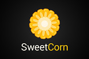 Sweet corn logo on black background