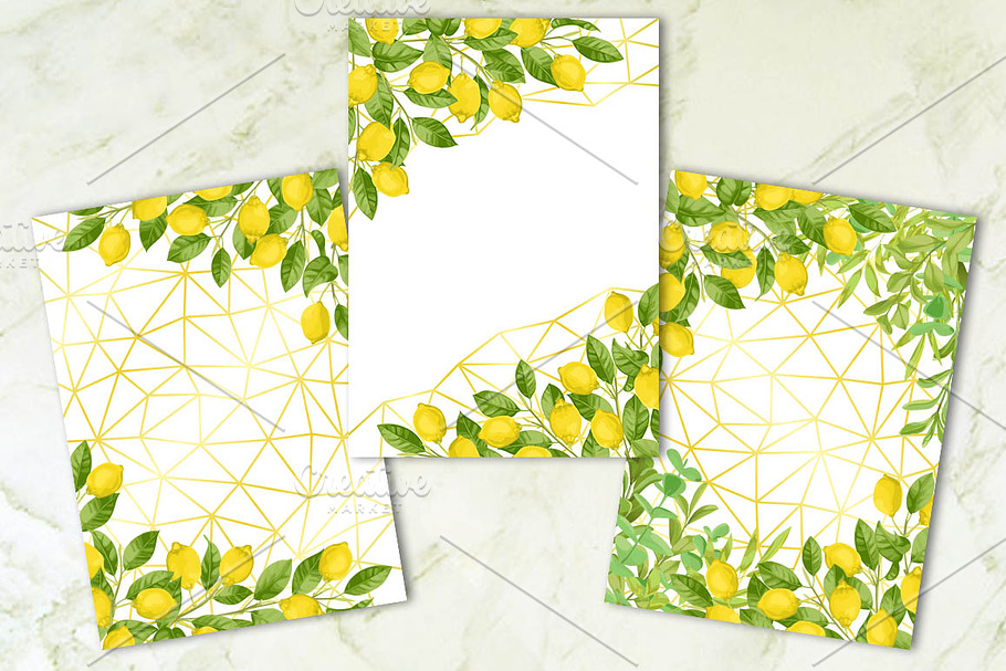 Lemon Background Set in Illustrations - product preview 8